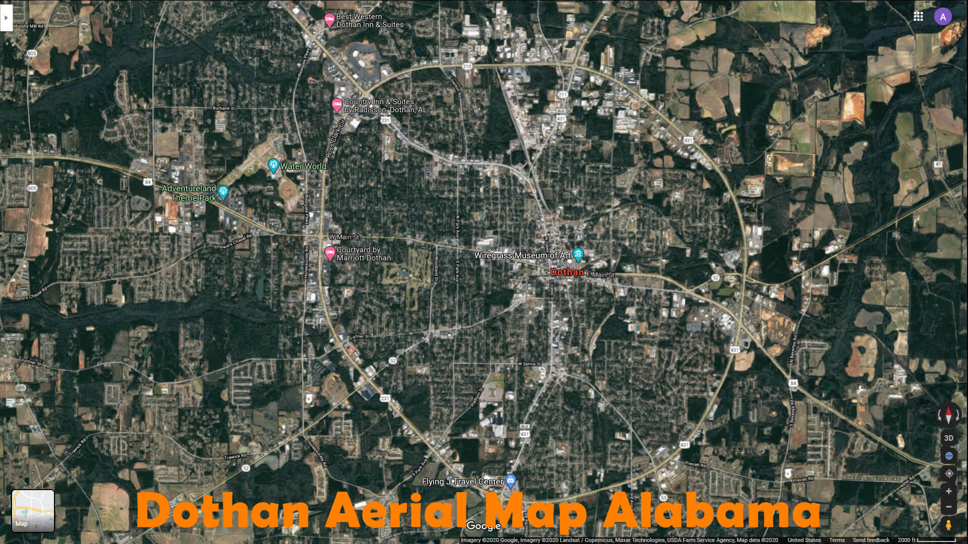Dothan Aerial Map Alabama